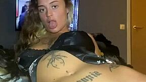 teen goth whore fucks her tight pussy hard