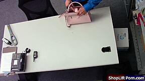 Teen shoplifter sucks and fucks officer's big cock!