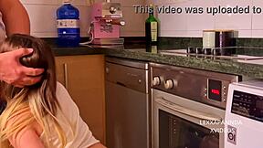 blonde teen begs for hard cock in her tight pussy for creampie in doggystyle