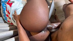 Late night, I shocked my petite 18-year-old student with a hard fuck using my big black cock.