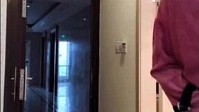 asian ladyboy flashes dick and cums while teasing woman