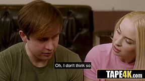 old soldier takes control over son's hot young 18+ blonde girlfriend in wild domination  