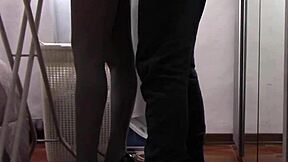 Preview The Milf With Beautiful Legs And Pantyhose Irons And Gets Touched And Fucked