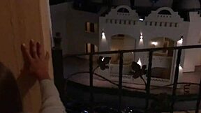 I fucked a skinny slut on the balcony