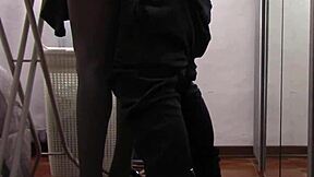 Preview The Milf With Beautiful Legs And Pantyhose Irons And Gets Touched And Fucked