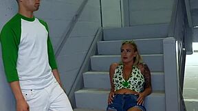 Blonde Tattooed Stepbrother And Stepsister Sneak Out For Hardcore Sex