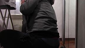 Preview The Milf With Beautiful Legs And Pantyhose Irons And Gets Touched And Fucked