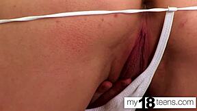 My18teen 18+ Girl Fingers Tight Pussy to Orgasm in Closeup