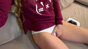 horny blonde coed alone