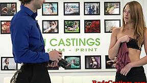 Cockriding teen babe gets roughed up at intense audition.