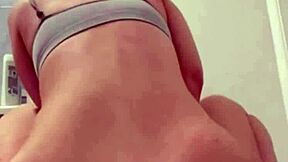 Horny American exchange student girlfriend experience: is she a slut squirting alone?