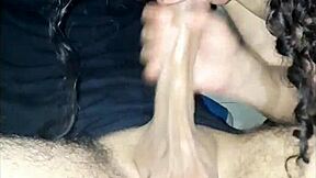 Colombian milf with big tits gives sloppy blowjob and handjob until cum in mouth.