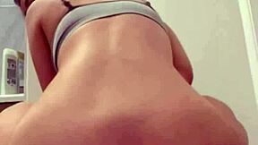 Horny American exchange student girlfriend experience: is she a slut squirting alone?