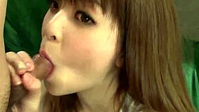 Marin Omi, tiny teen 18+ cum whore, sucks cock in uncensored JAV.