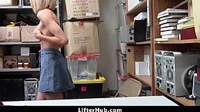 Blonde teen steals, clothes ripped during domination and doggystyle punishment.