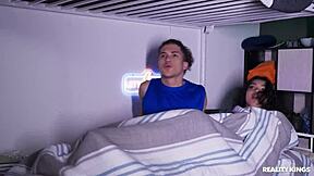 Sneaking around the dorm with reality kings 😏