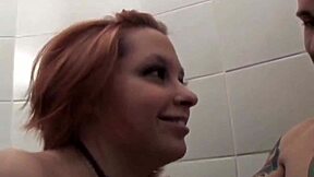 Skinny teen gets fucked on campus by stud in hardcore threesome