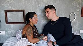 Ouch! First hard anal with creampie for girlfriend Yasmina Khan! 😱