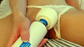 tiny asian maid cums with vibrator on pussy