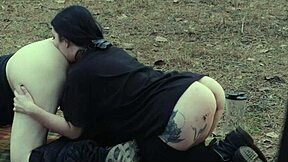 Submissive Cutie Eats Ass And Piss At Roadside Picnic Before Rough Face Fucking