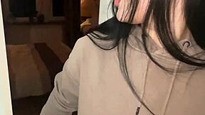 Young girl swallows stranger's cum after street deepthroat blowjob