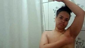 Taking a shower and fingering my tight pussy, but is it enough?