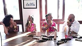 Brazilian Black Couple Enters Porn In Sheer Red Outfits?