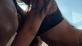 Cute girl tries cock for the first time with amateur couple 😍