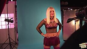 Blonde Bitch on Rollerblades Ass Fucks Inexperienced Guy!