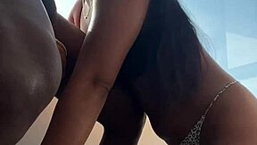 Cute girl tries cock for the first time with amateur couple 😍