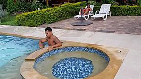 Look at that delicious pussy on this hot whore girlfriend, she's so dirty in those shorts.