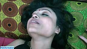 indian thief encounters beautiful bhabhi at midnight in homemade setting.