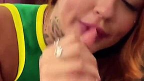 does this petite latina deepthroat your cock sloppy after casting?