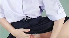 schoolgirl can't stop using fake cock in wild homemade clip