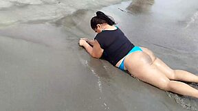 I saw this latina gordita with the biggest ass on the beach.