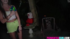 Step Brother and Sister Sneak a Public Park Fuck