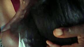 hot black girl toys with boyfriend’s hard dick while her petite 18+ ebony frame teases