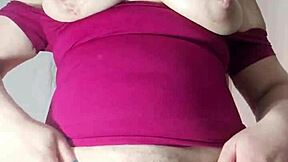 a latina milf in leggings shows her cameltoe to her stepson