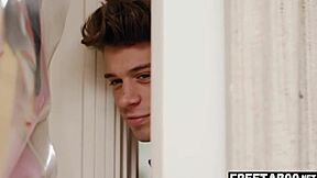 Sharing bed with young stepsister leads to monster cock rough sex on vacation