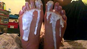 18 Year Old Latina Creamed Foot Worship - Webcam