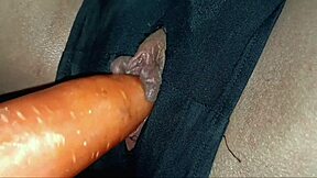 I got caught in double dildo tornado madness with shaved pussy