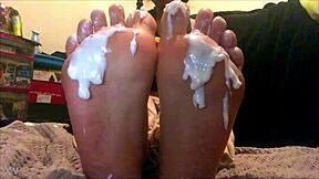 18 Year Old Latina Creamed Foot Worship - Webcam