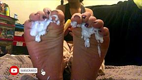 18 Year Old Latina Creamed Foot Worship - Webcam