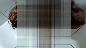 ebony teen takes piss and pays with blowjob on monster cock.