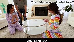 Teen stepdaughter offers free use and blowjob.