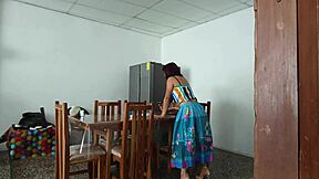 Young 18+ latina maid spreads her pretty pussy for uncle in homemade taboo, sexy and cute.