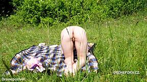 Young Czech redhead showing off her nice ass