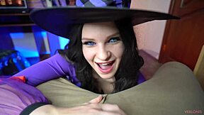 This Halloween, Slutty Witch Verlonis Craves a Big Cock to Ride Her Tight Pussy.