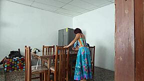 Young 18+ latina maid spreads her pretty pussy for uncle in homemade taboo, sexy and cute.