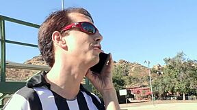 I am Savannah Camden, and I let the referee fuck me with his big cock, giving me a facial cumshot.